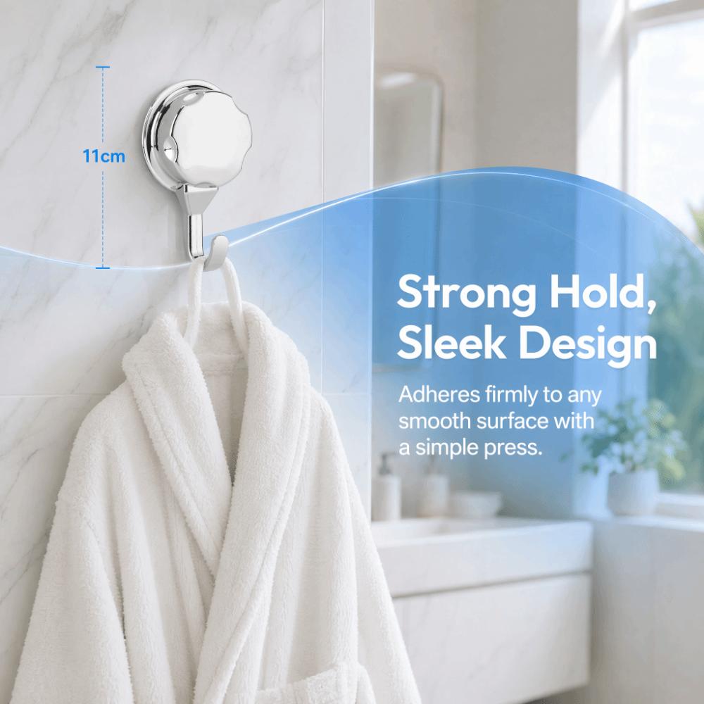 3 PCS Silver Suction Cup Hook ABS Robe Hook Versatile Towel Hook  Flat Smooth Surface