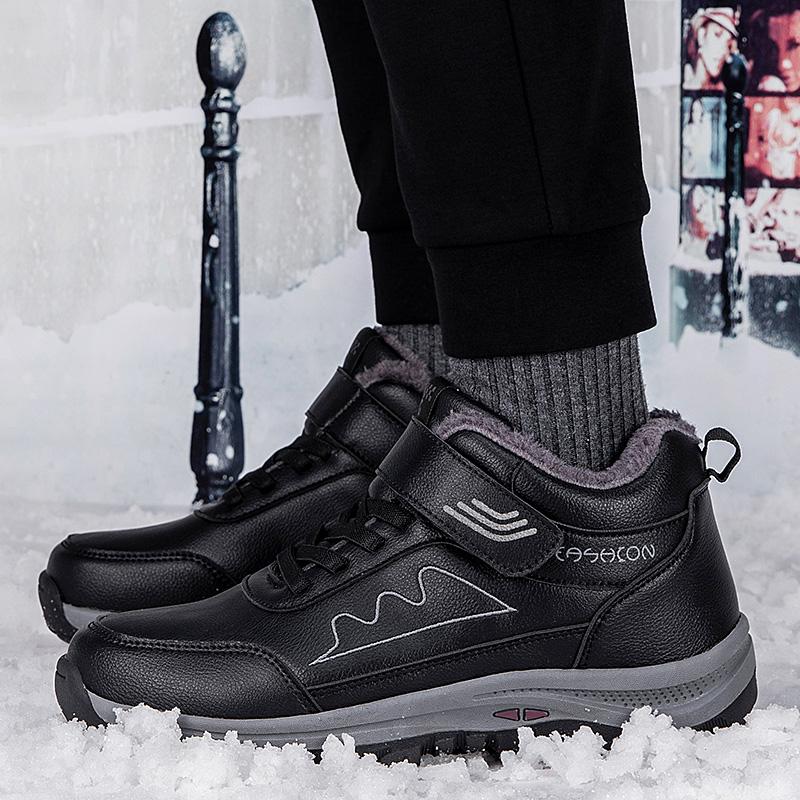 Осенне-зимняя мужская теплая хлопковая обувь Ppel, уличная нескользящая хлопковая обувь большого размера для пожилых людей