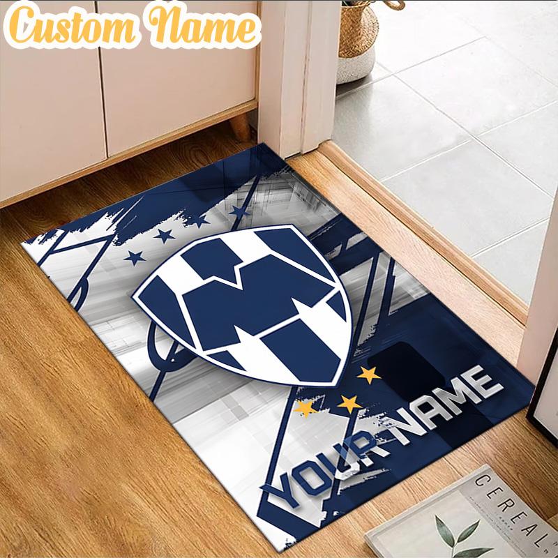 Custom Name Monterrey Emblem Design Rug, Office Rug, Chair Rug, Carpet for Living Rooms, Doormat Game Rug Home Decor Christmas Gifts