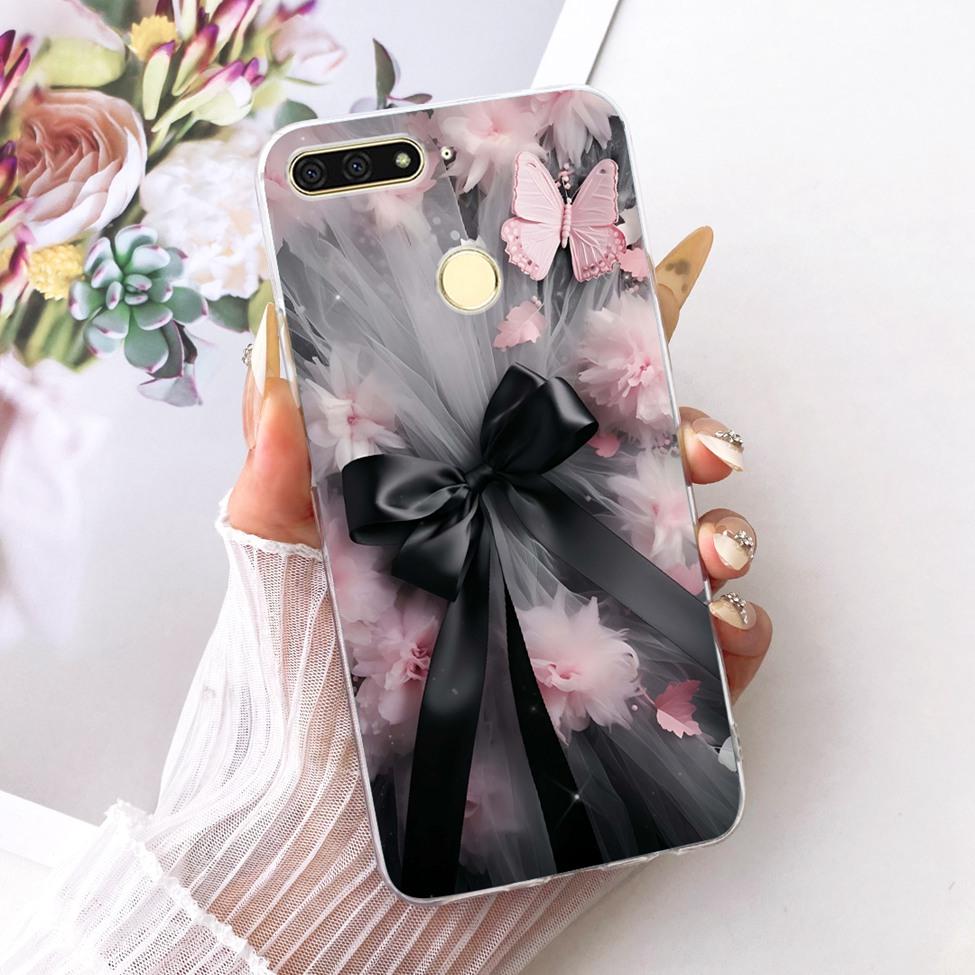 For Huawei Y6 Prime 2018 Case Transparent Cute Fashion Butterfly Funny Painted Casing For Huawei Y6Prime 2018 ATU-L31 ATU-L42