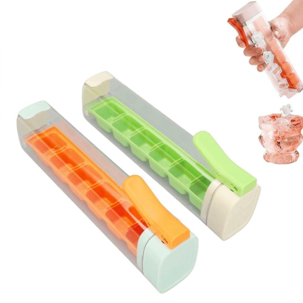 2pcs Detachable Design Press Ice Cube Maker Ice Cube Tray with Lid Fruit Drinking Making