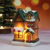 Resin Lighted Christmas House Ornament – Micro Retro Landscape Decoration