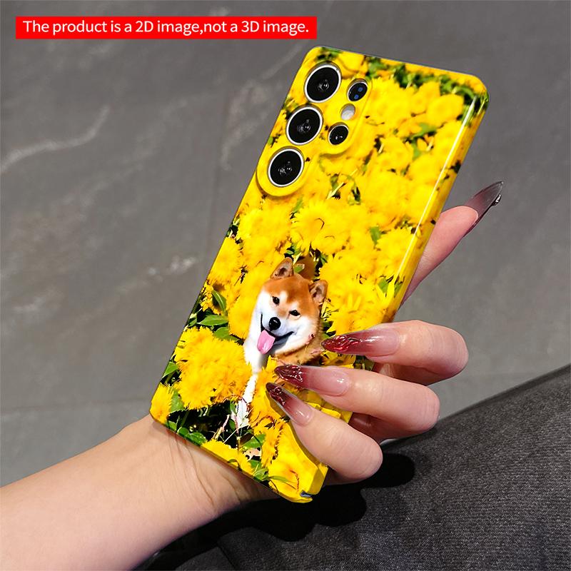 2DFlat Samsung phone case Shiba Inu Among Yellow Flowers Phone Case Applicable to Galaxy S22 S23 S24 S25ULTRA S26 A12 A13 A14 A15 A16