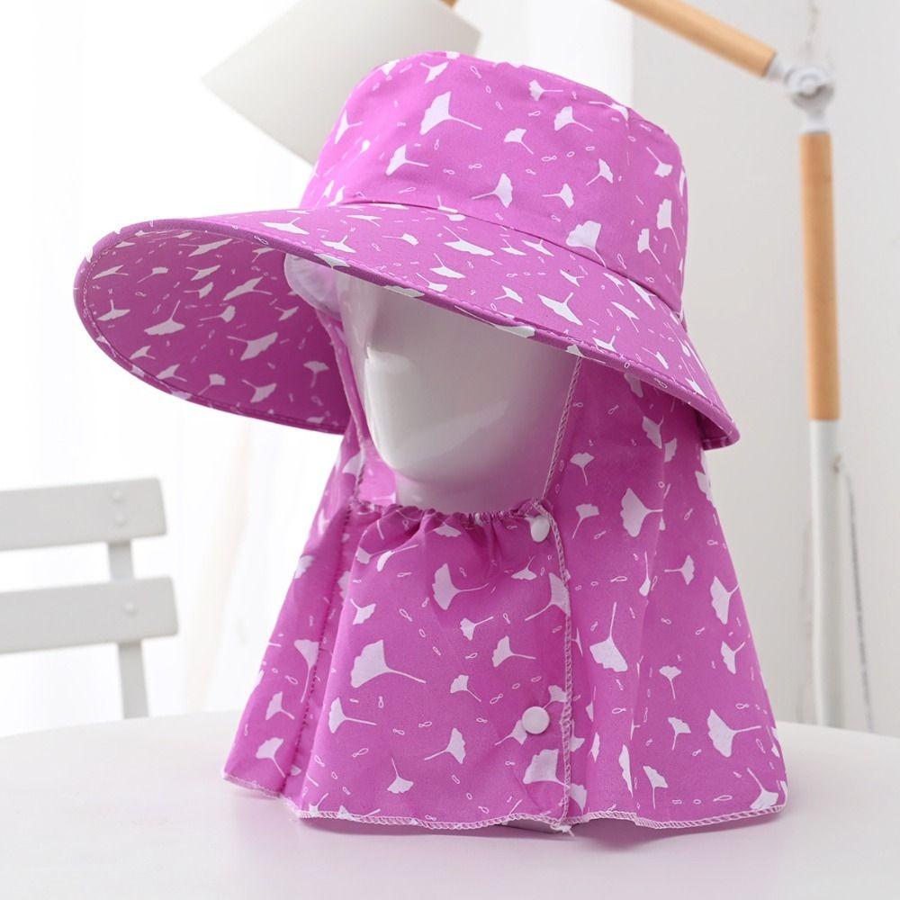 Face Mask Sunshade Shawl Cap Printing Agricultural Work Hat Casual Wide Brim Sun Hat Outdoor