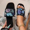 Fashion Women Slippers 2025 New Summer Designer Shoes Women Luxury Rhinestone Slippers Casual Flat Heels Sandals Home Slides Women