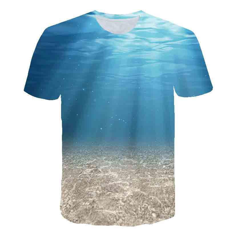 Summer Seaside Scenery Graphic T Shirts Fashion Men's T-shirts With Casual Beach Style 3D Print Nature Landscape Pattern T-shirt