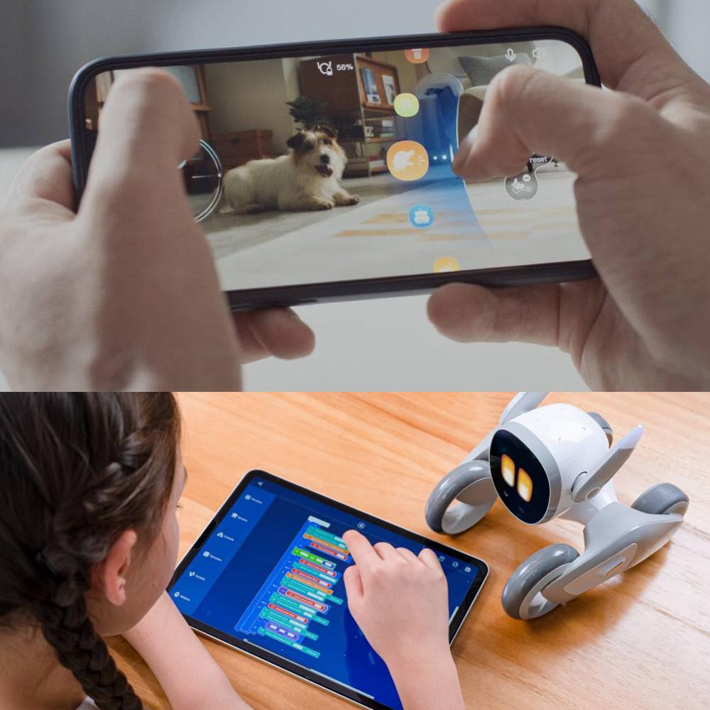 Восстановленная умная собака-робот Loona EPP3.0 с искусственным интеллектом, на базе GPT-4, голосовое управление и распознавание жестов, взаимодействие в реальном времени для детей с зарядной док-станцией