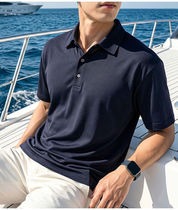 Summer Business Casual Men's Short-Sleeved T-Shirt Polo Shirt