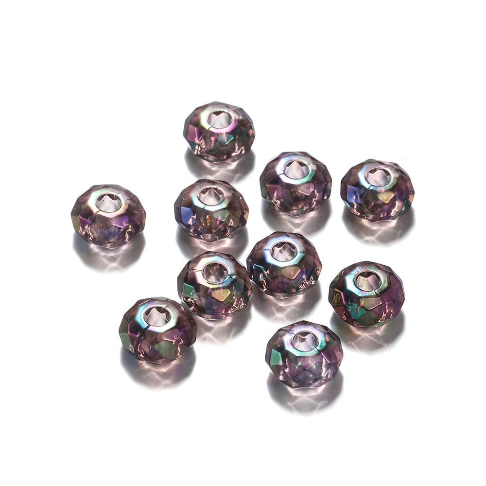 14мм Цветные акриловые DIY бусины - Проставка-абакус с большим отверстием для цепочек для телефона, аксессуаров для волос и ожерелий