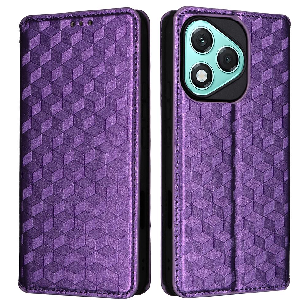 For Honor 400 Lite Case Wallet Rhombus Imprinted Leather Phone Cover