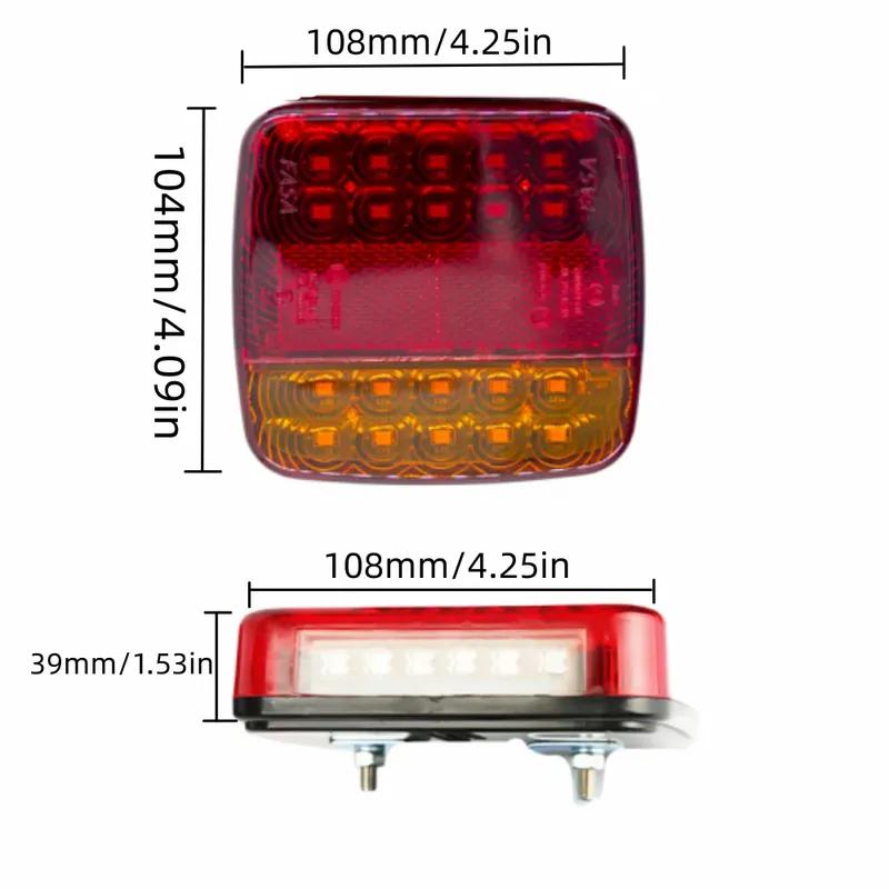 2 Piece Rear Combination Towing Tail Light 12V 10m 26 LED 7Pin Trailer Brake Stop Lamp License Number Plate Reflector Waterproof