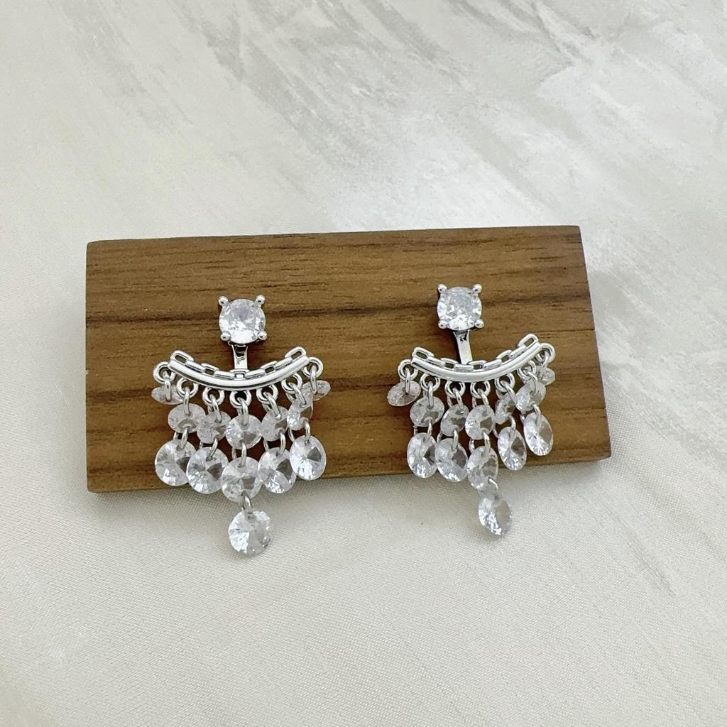 Elegant Zircon Tassel Stud Earrings: Luxurious, Fashionable & Versatile for a Sweet, Exaggerated Look