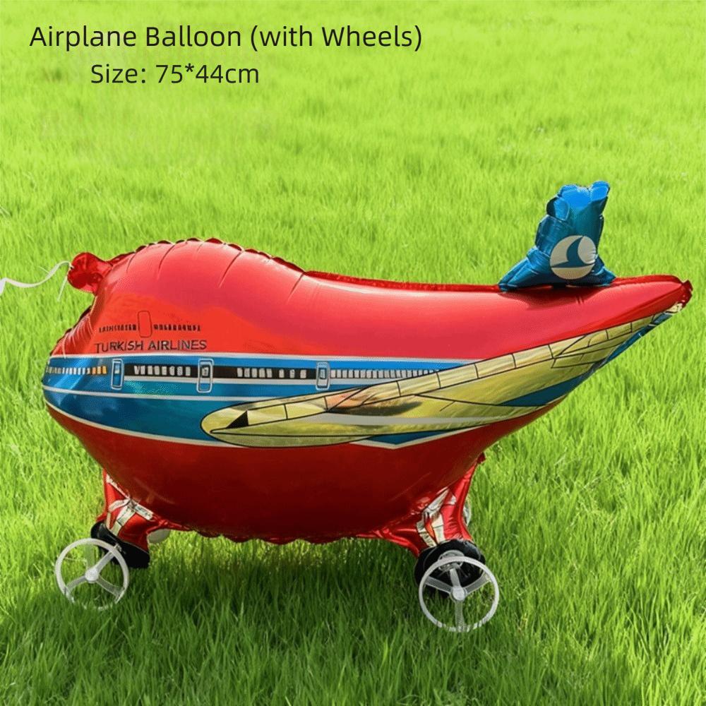 With Wheels Standing Foil Balloons Movable Design Foil Balloons With Wheel Kids Birthday Party