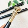 93.98 Cm Brass Flower Handle Walking Stick, Stylish Black Foldable Cane, Gift For Father, Grandparents, Christmas Gift, Anniversary Gift