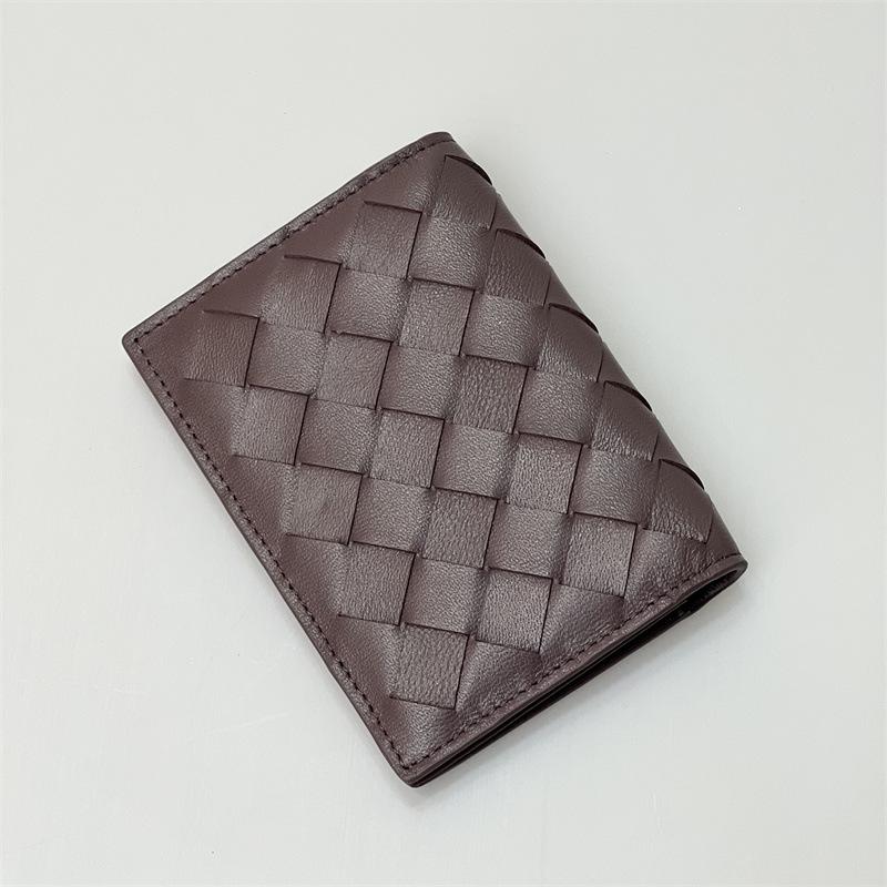 Handmade Woven Leather Wallet+folding Change Bag Card Holder Grid Sheepskin Business Fashion Card Holder Card Holder