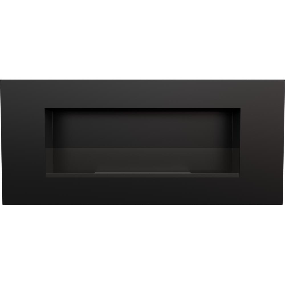 Wall Mounted Bioethanol Fireplace DELTA 2 Black with Glazing TÜV