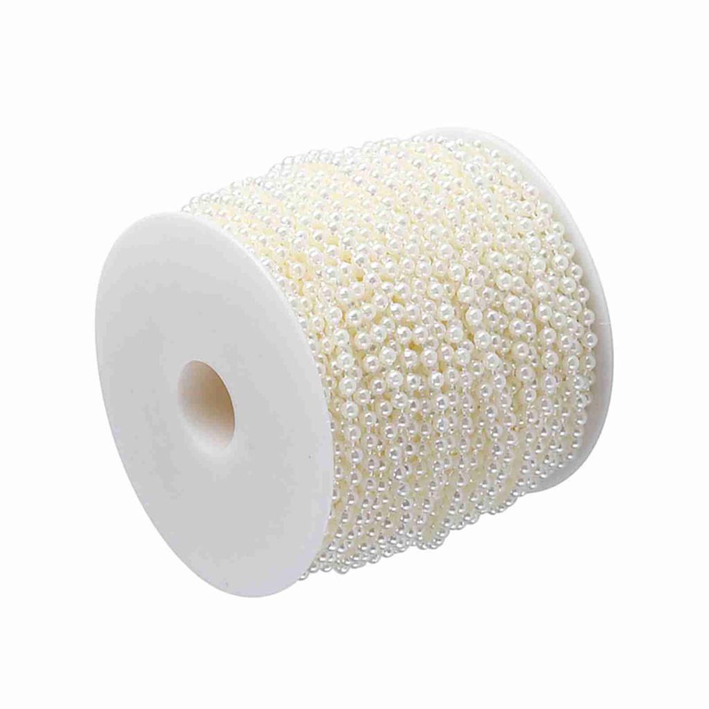 40m Roll 4mm Artificial Pearl DIY Ornaments Beads Curtain Wedding Event Festival Party Decor