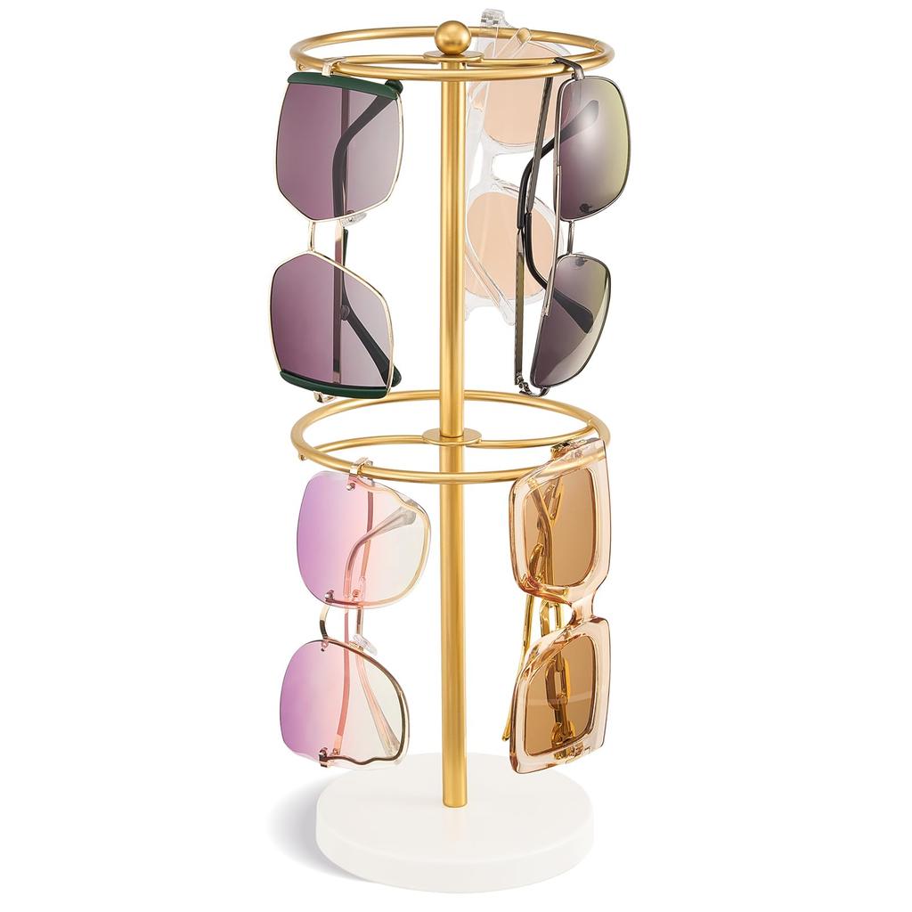 Lolalet Sunglasses Eyeglass Display Eyeglass Storage Holds Up To 24 Pairs of Glasses Stand, Stand, Holder, Double-Tier Rack,
