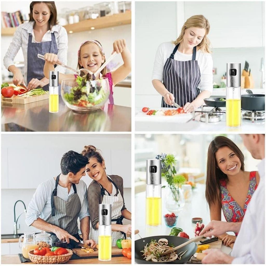 BBQ Cooking Oil Sprayer 100ml Olive Oil Sprayer Stainless Steel Portable Kitchen Gadget for Air Fryer Salad BBQ Oil Dispenser