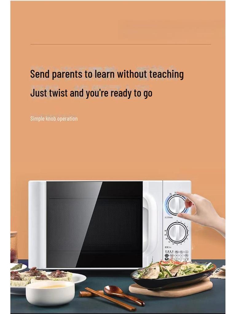 Six-Speed Mechanical Turntable Microwave Oven with Knob Control