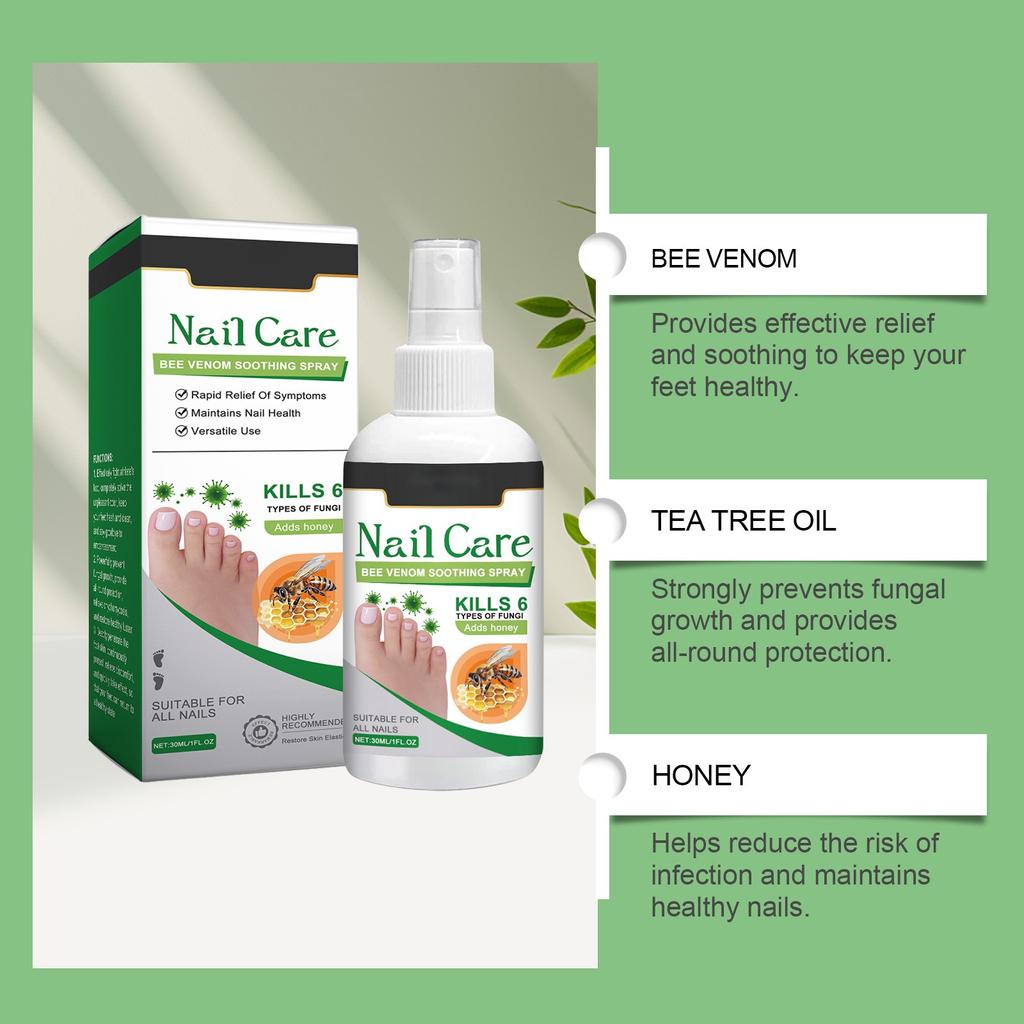 Спрей для ногтей Bee Nail Growth Oil Масло для ногтей Mycosis Care For Nail Mycosis Foot Mycosis Red Brown Foot 30ML