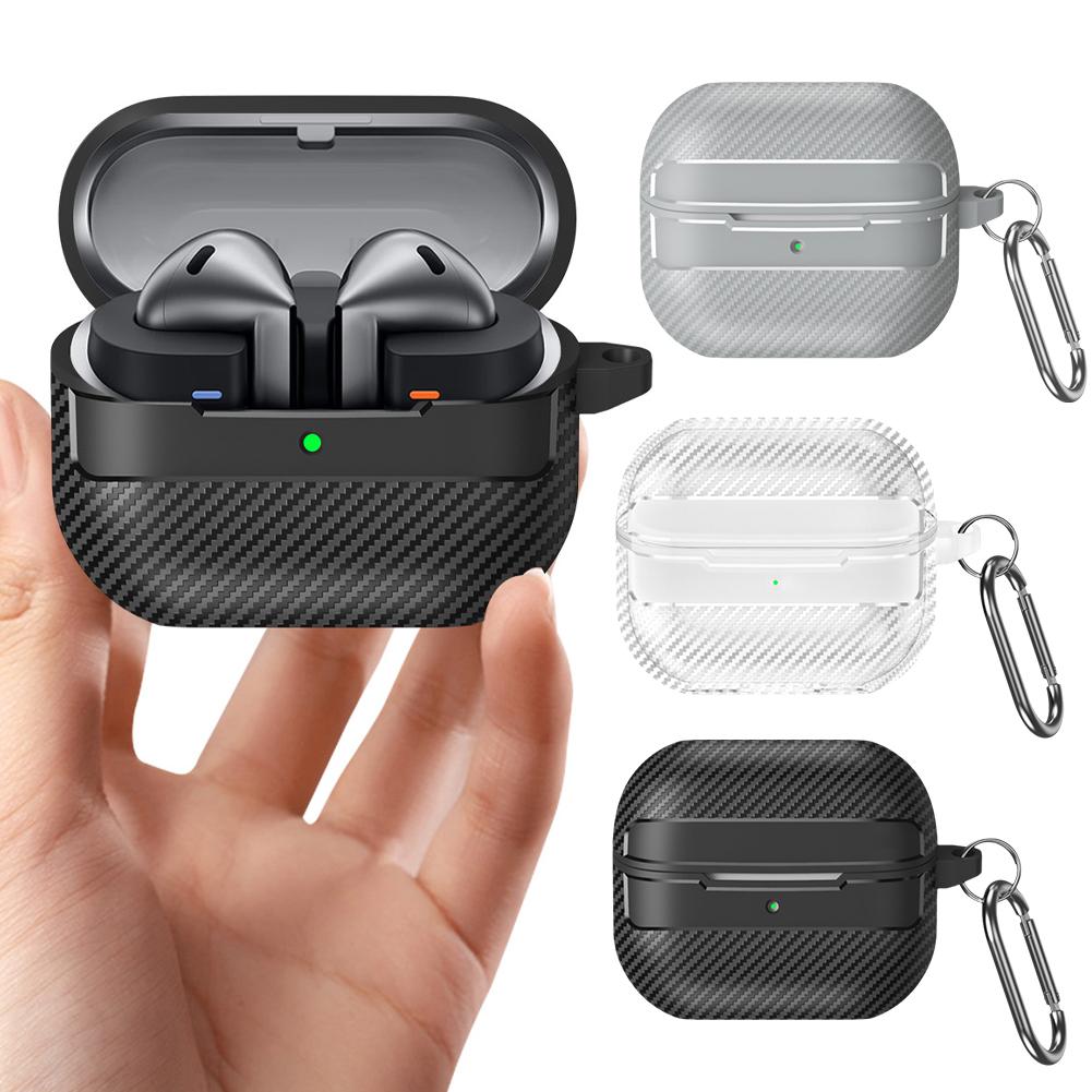 Новый ТПУ чехол для Samsung Galaxy Buds 3 Pro Buzz 3 Pro Buds3 Pro Чехол С рисунком из углеродного волокна ПК Защитные чехлы С крючком