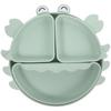 Baby Food Bowls Silicone Crab Shape Green 1pcs 10.2x9.3x1.2in