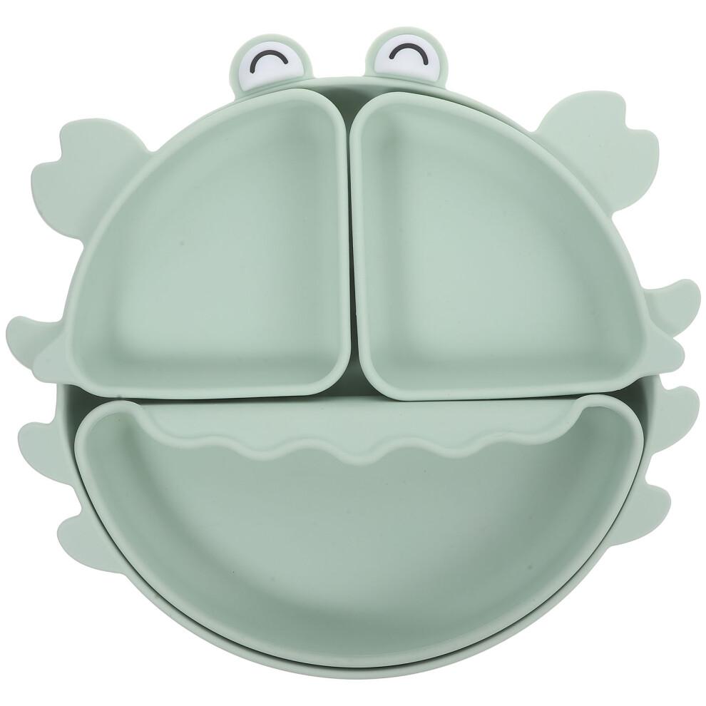 Baby Food Bowls Silicone Crab Shape Green 1pcs 10.2x9.3x1.2in