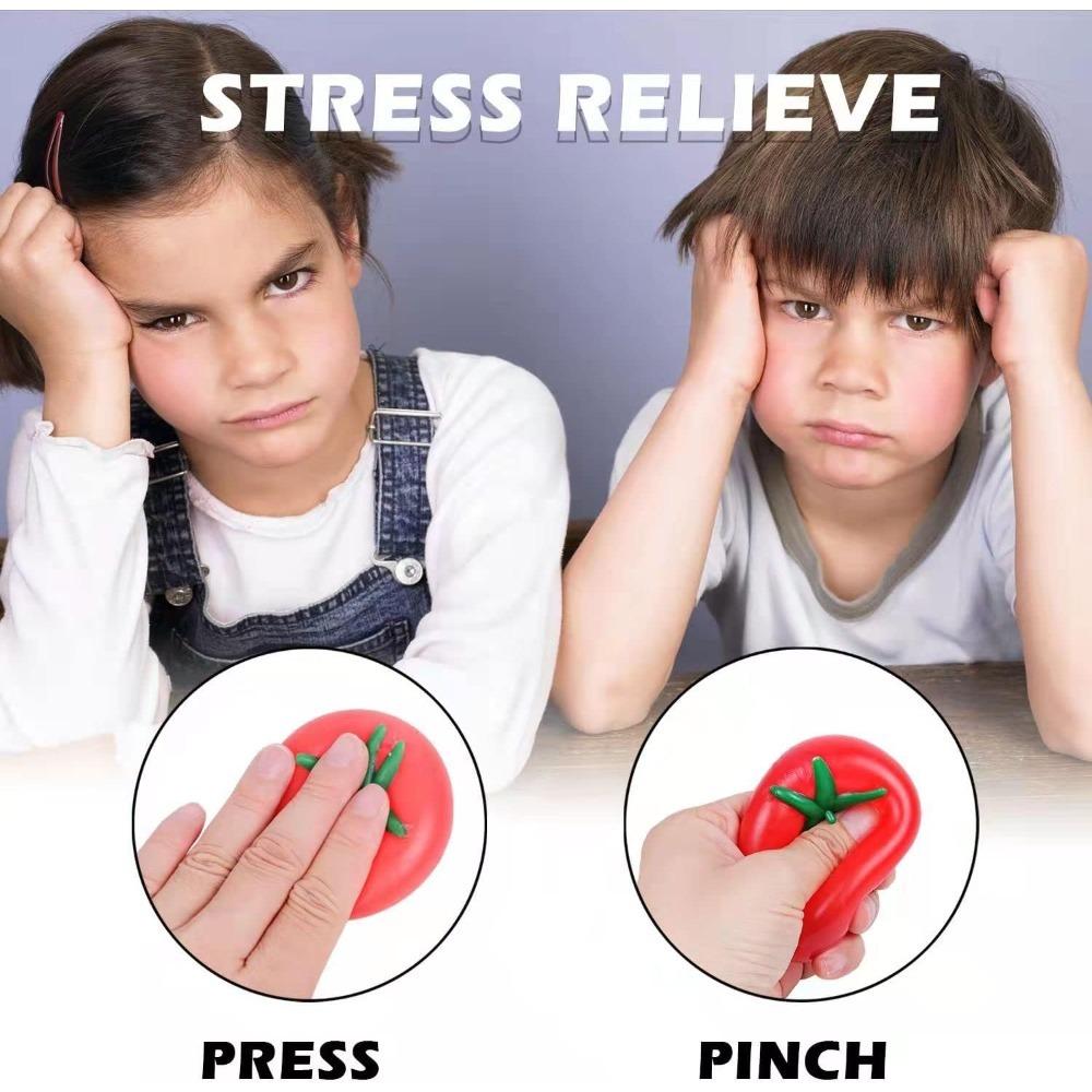 Tomato Squishy Stress Ball - Soft Fidget Sensory Toy for ADHD Autism, Slow Rebound Squeeze Toy for Adults Kids, Christmas Gift