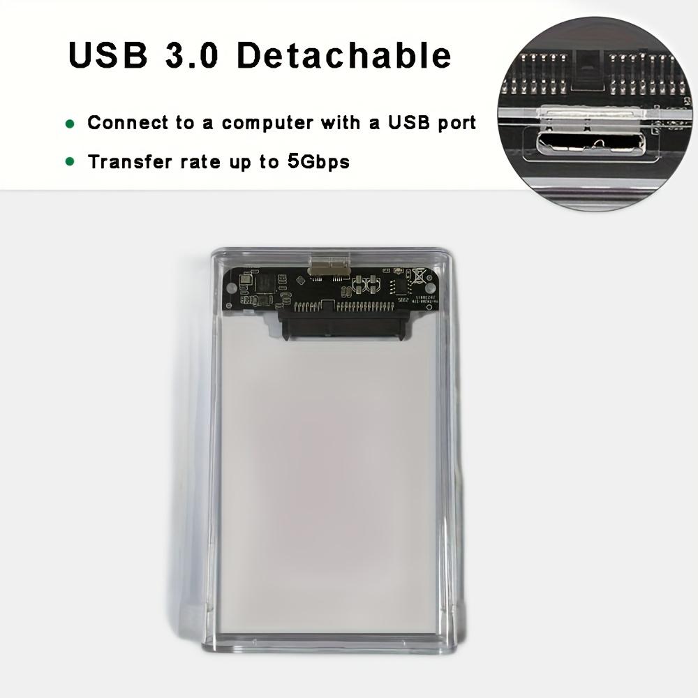 Коробка для жесткого диска USB 3.0 2,5-дюймовый корпус для жесткого диска SATA с кабелем для жесткого диска 5 Гбит / с Поддержка 2 ТБ UASP