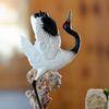 Cartoon Fairy Crane Figurine Mini Crane Resin Ornament Holiday Gift Crane Garden Statue  Bedroom