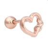 Heart Pretzel 14K Gold Needle Rose Gold Heart Piercing (S8687687)