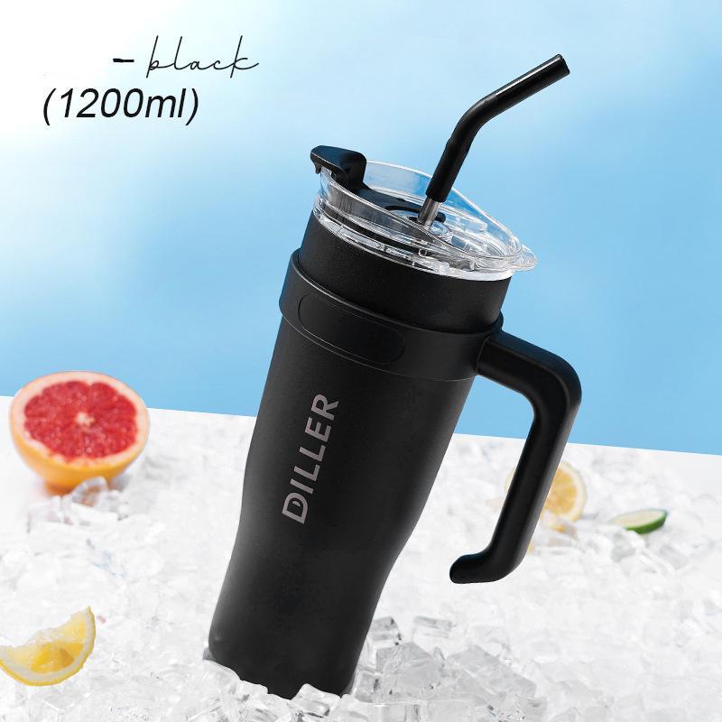 Термос-чашка из нержавеющей стали с трубочкой