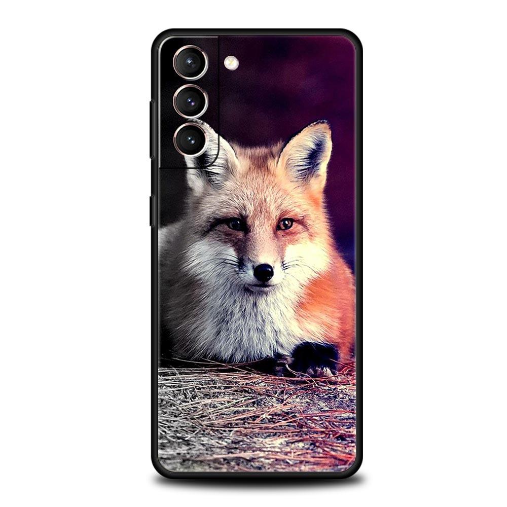 Милый мультяшный лис Животное Качественный чехол для телефона для Samsung Galaxy S23 S24 S22 S20 FE S10 Plus S21 Ultra 5G S10E S9 S8