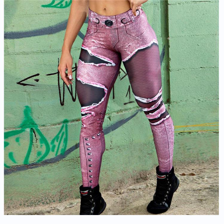 Wish Летние женские многоцветные леггинсы для йоги с высокой талией и эффектом подтяжки ягодиц XY978