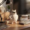 Забавная Крутая Статуэтка Кота 3D Печатная Милая Кошка в Солнечных Очках Фигурка Причудливый Котёнок Украшение для Рабочего Стола Подарки для Любителей Кошек