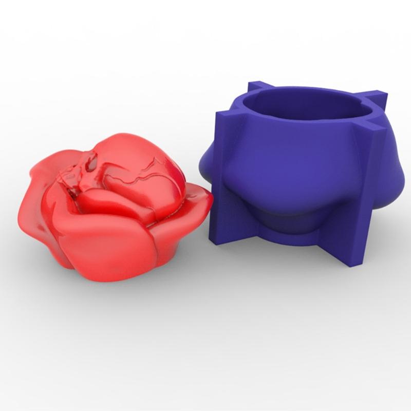 Череп с розой 3D Форма для свечей и мыла DIY Форма для эпоксидной смолы Ручная работа Свечи Ароматический воск Формы для мыла для украшения