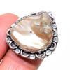 Biwa Pearl Handmade 925 Sterling Silver Jewelry Ring Size 6.5 k8N47