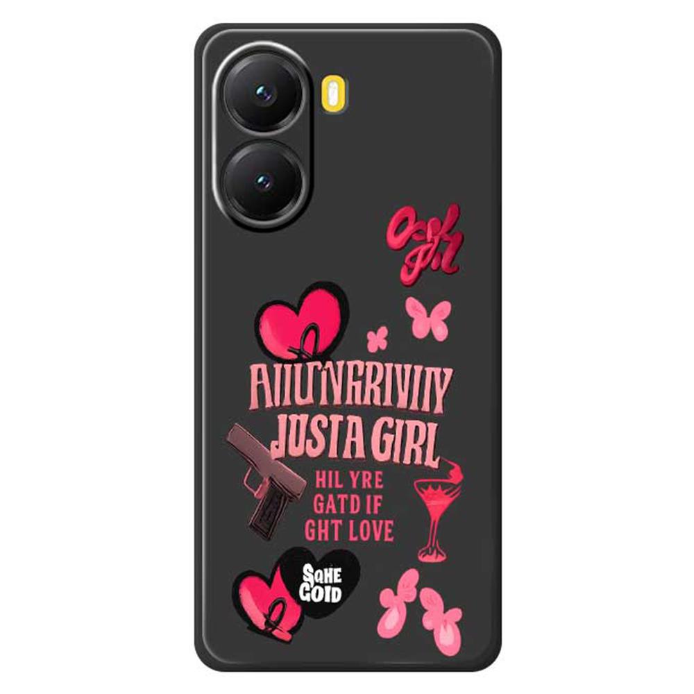 For Xiaomi Redmi Turbo 4 5G/Poco X7 Pro 5G Case Pink Elements Pattern Printing Straight Edge TPU Phone Back Cover