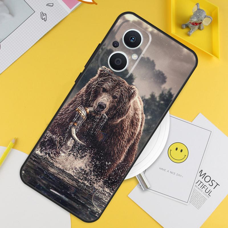 Чехол Медведь Гризли для OPPO Reno 8T 11F 12F 13F 14F 7 8 Lite 10 11 12 13 14 Pro OPPO Find X9 X8 X5 X6 Pro