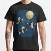 Футболка с принтом Cats Moon размера плюс S-3XL, мужские топы, модная одежда, футболки