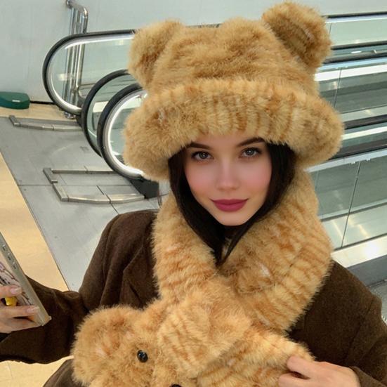 2 шт./компл. Зимняя шапка и шарф, комплект, принт тигра и леопарда, куполообразный стиль, шляпа рыбака с дизайном на шнуровке, ветрозащитный, теплый комплект шапки и шарфа