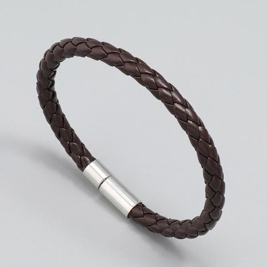 Faux Leather Braided Bracelet Handmade Luxury Solid Color Casual Unisex Bracelet Wrist