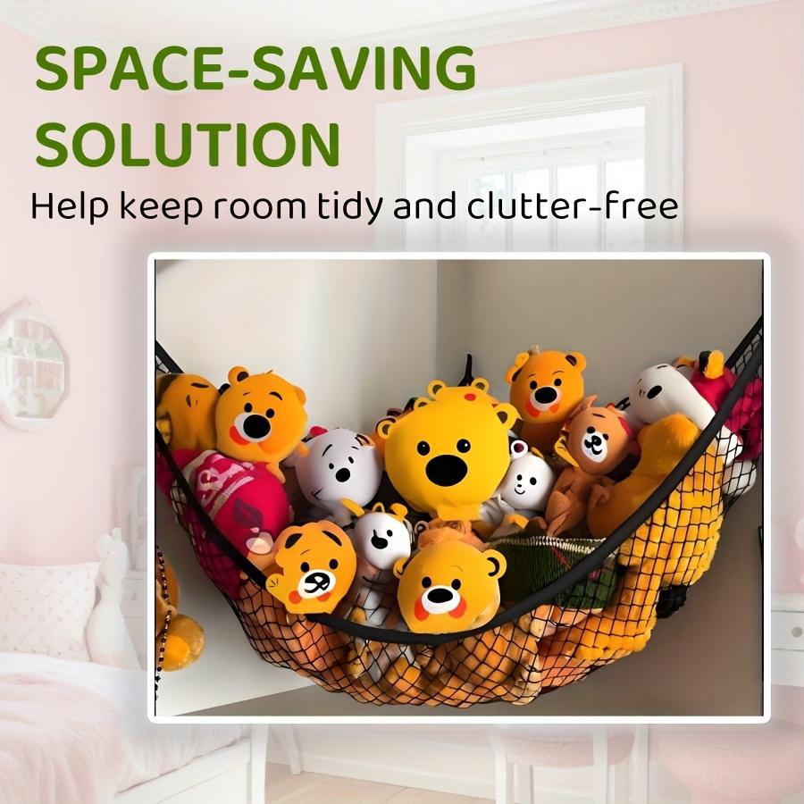Просторный гамак для мягких игрушек - Угловая сетка для хранения плюшевых животных (Доступно в 4 цветах) - Прочный подвесной органайзер