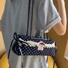 Sweet French Stick Handbag Bow PU Shoulder Bag All-match Polka Dot Underarm Bags  Work