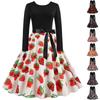 Женская мода с длинным рукавом и круглым вырезом, повседневное платье с подолом на Хэллоуин