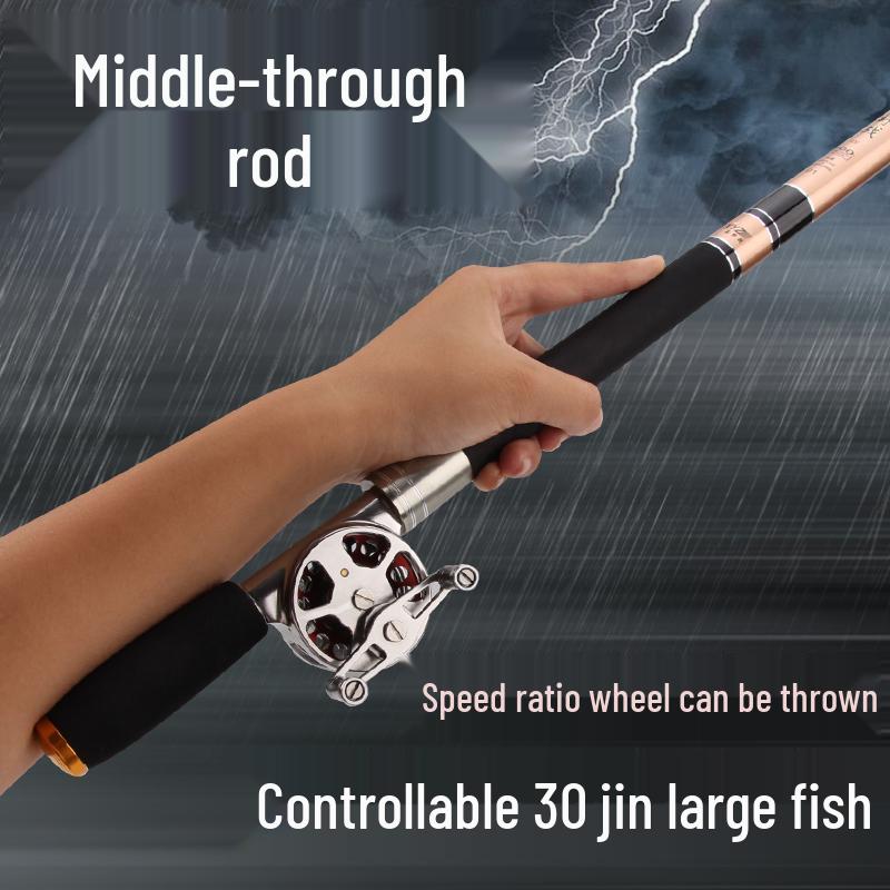 Сверхлегкое 28-секционное удилище Zhongtong: Встроенная катушка и внутренняя проводка, Короткий раздел, Жесткое удилище