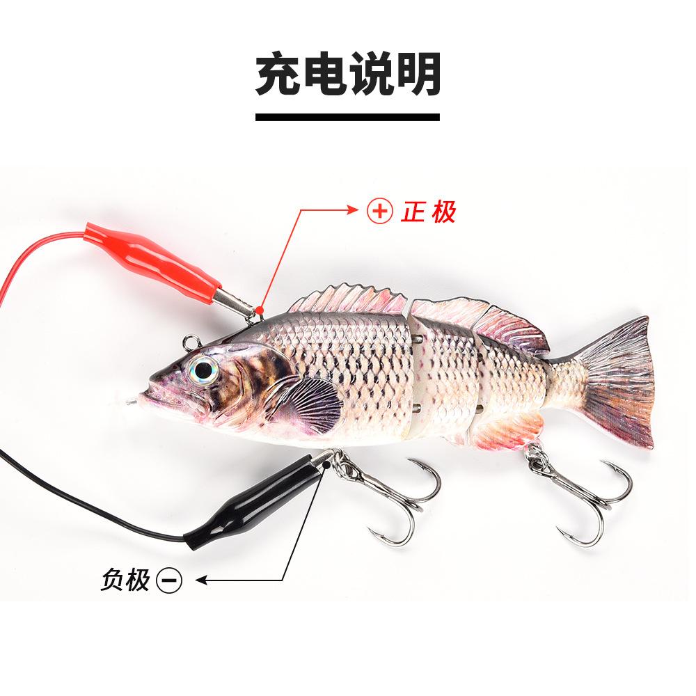 13.5CM 39.3G Robotic Fishing Lure Electric Wobbler for Pike Electronic Multi Jointed Bait Auto Swimming Swimbait USB LED Light