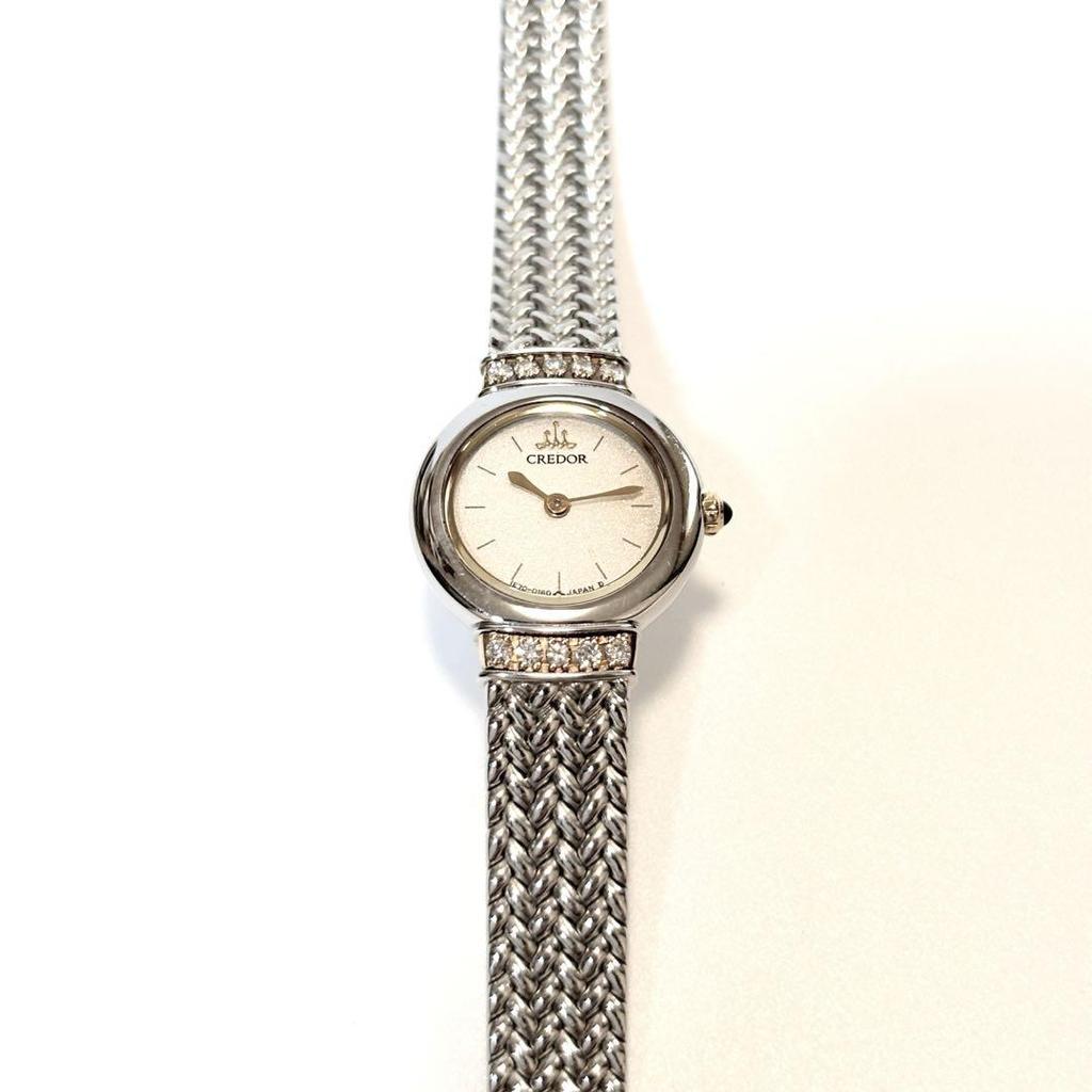 [USED] Working SEIKO CREDOR Women's Watch 18KT Diamond Quartz