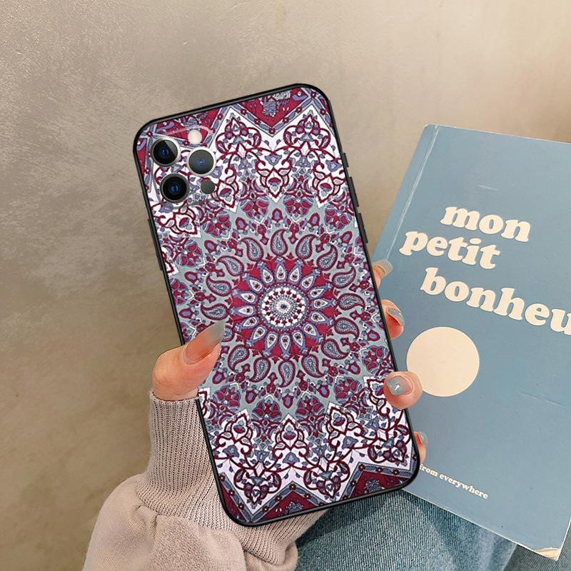 Чехол с индийским узором мандала для iPhone 17 Air 15 14 13 12 11 16 Pro Max 13 mini XR 15 16 Plus 16e Задняя крышка